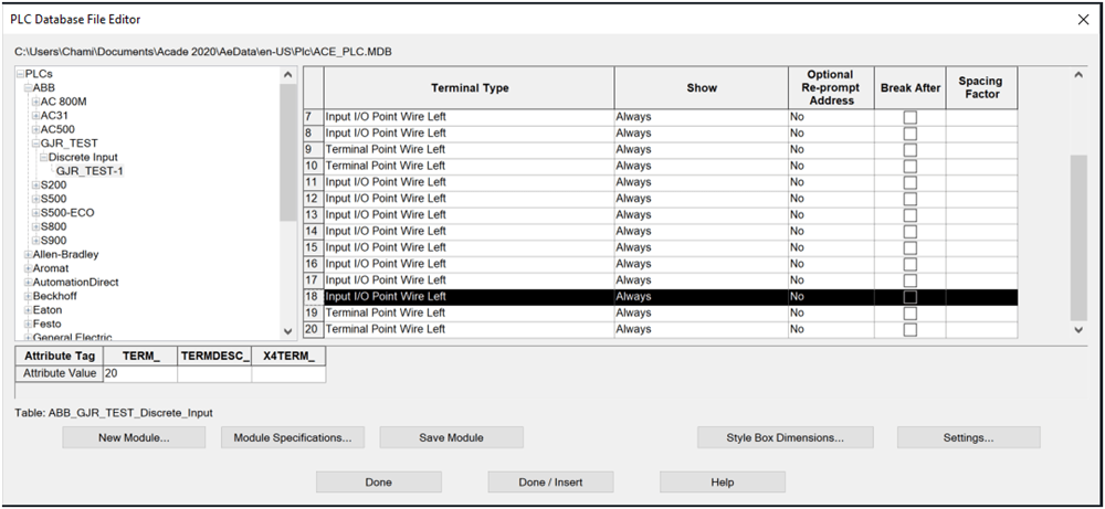 PLC data base editor_autocad